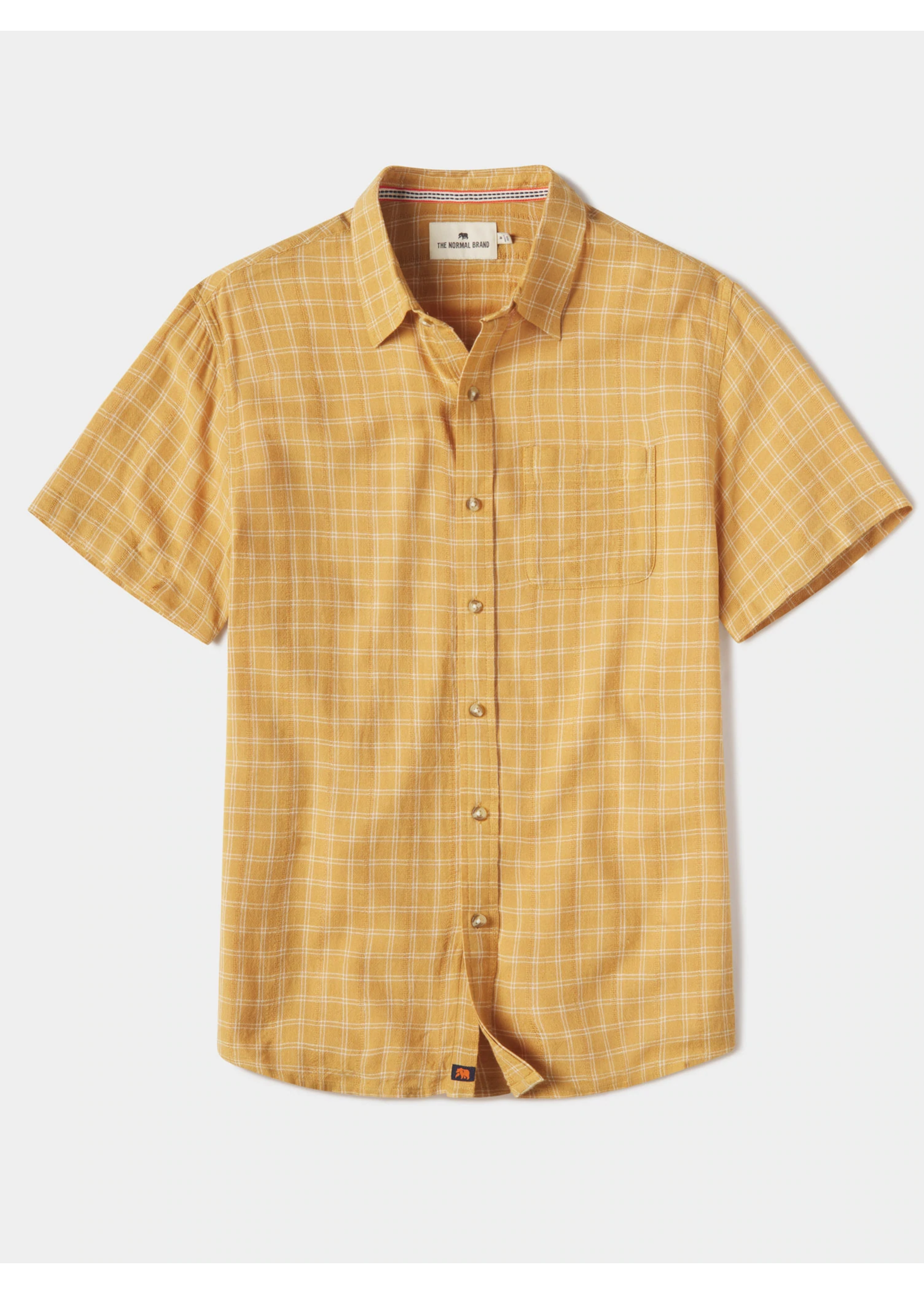 THE NORMAL BRAND Freshwater Short-Sleeve Button-Up in Desert Sand