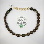 Charles made Green Howlite necklaces