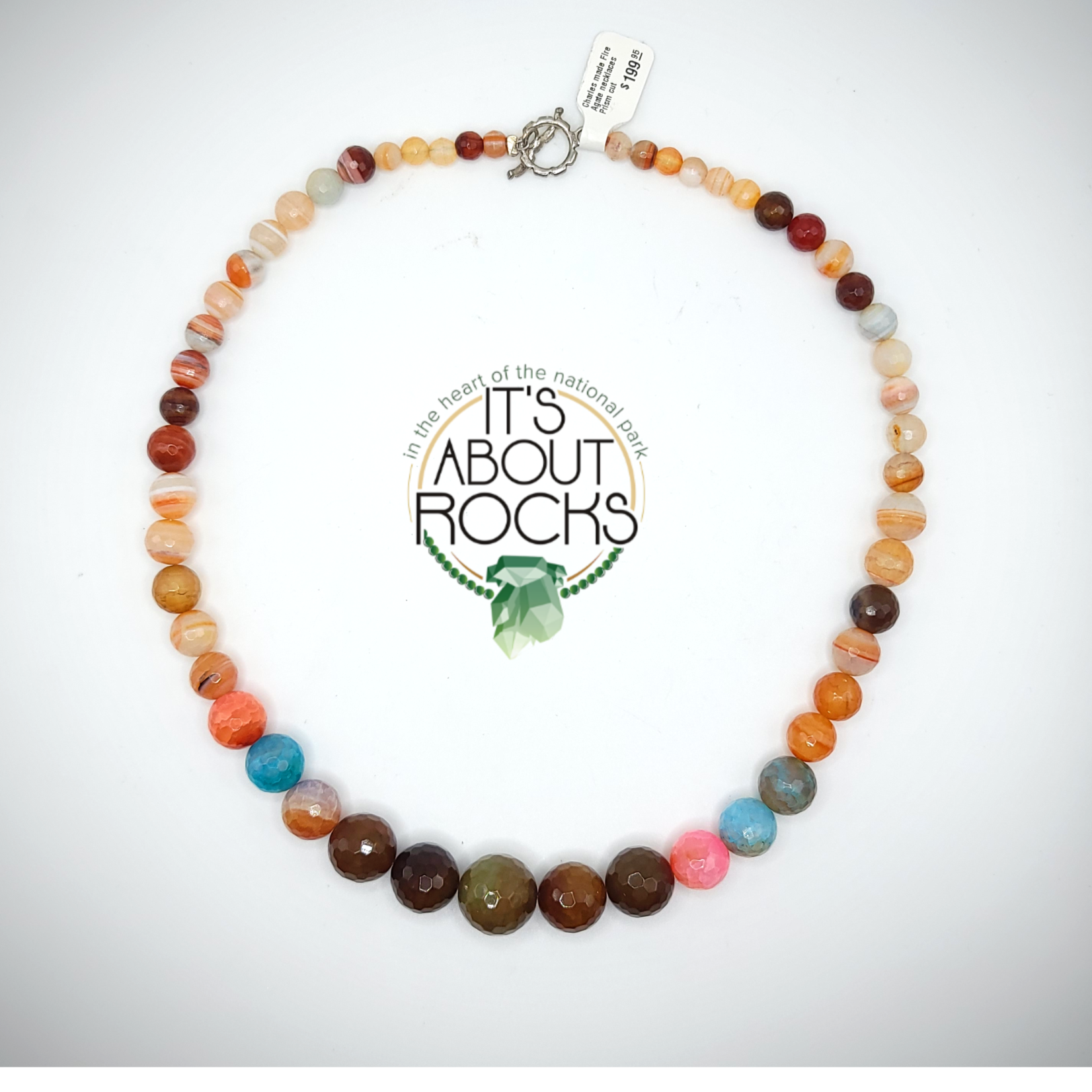 Sir Charles Fire Agate Prism cut Necklaces