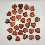 Red Goldstone Hearts, 30mm