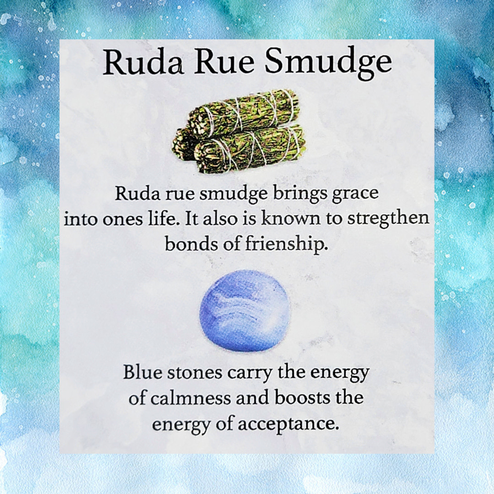 Ruda Rue Smudge w/ Sodalite