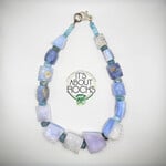 Sir Charles Blue Lace Agate druzy Aquamarine faceted bead Necklace