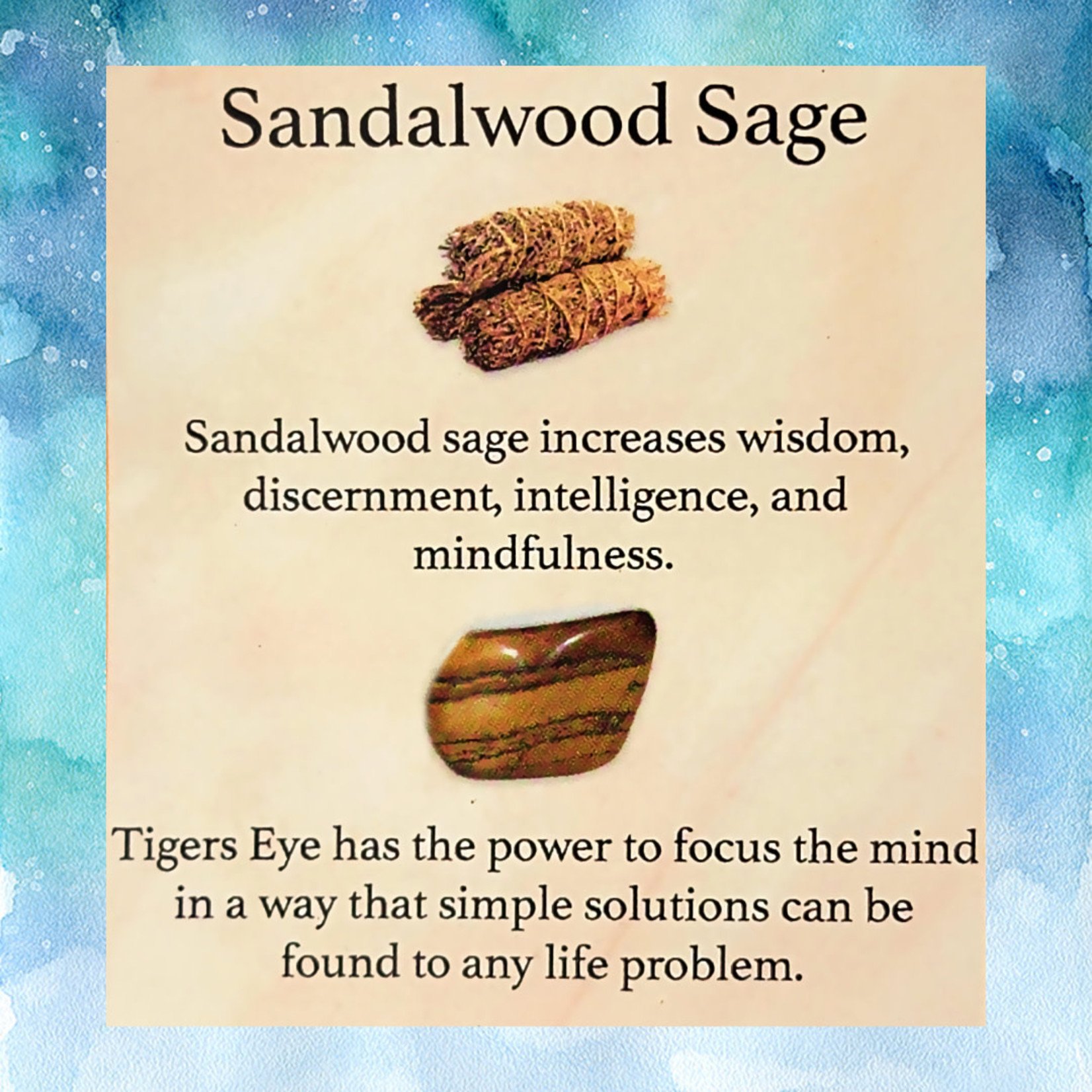 Sandalwood Sage w/ Tiger's Eye