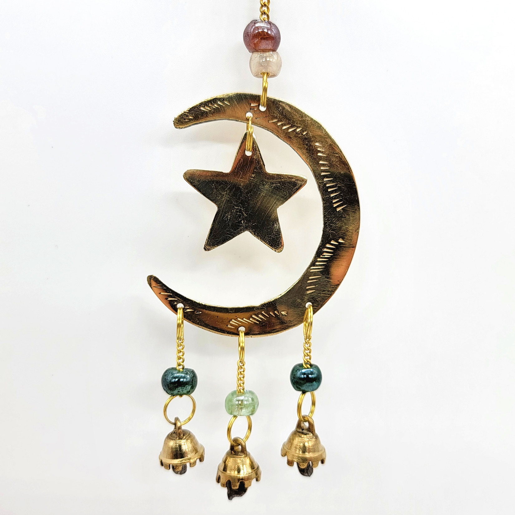 3 Star & Moon Windchime w/ Beads 22"