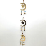 3 Star & Moon Windchime w/ Beads 22"