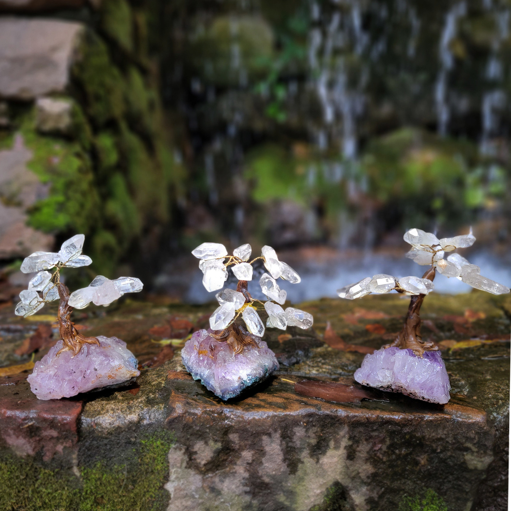 Quartz Point Tree on Amethyst Base
