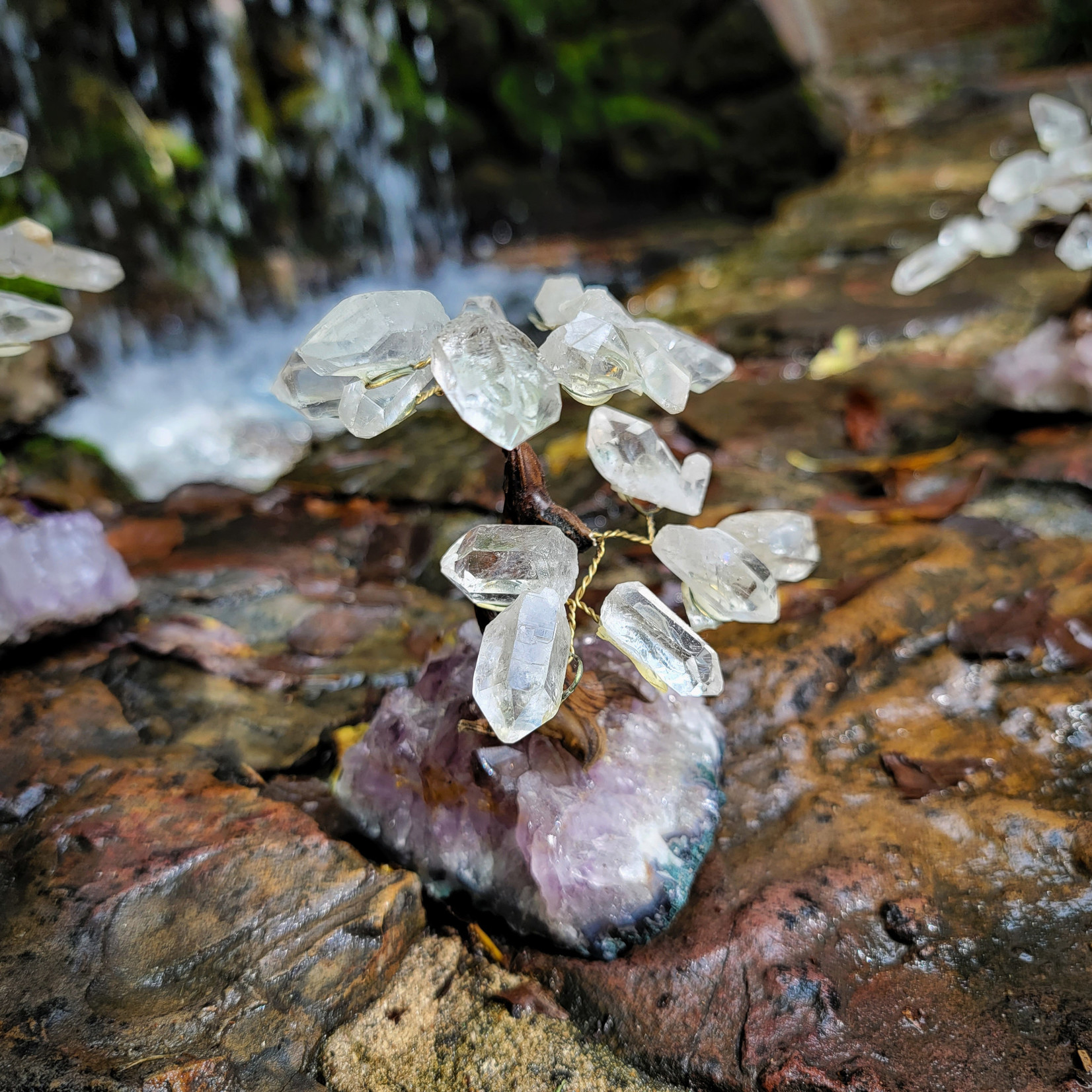 Quartz Point Tree on Amethyst Base
