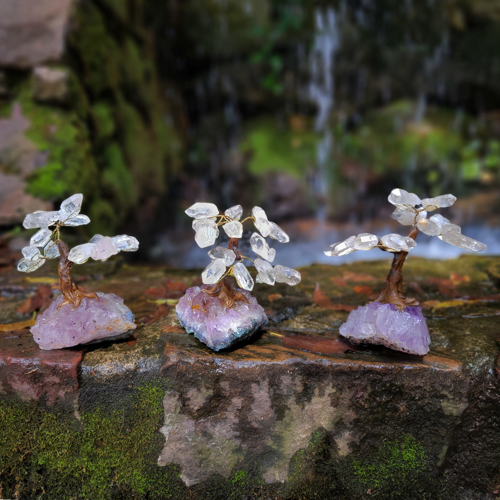Quartz Point Tree on Amethyst Base