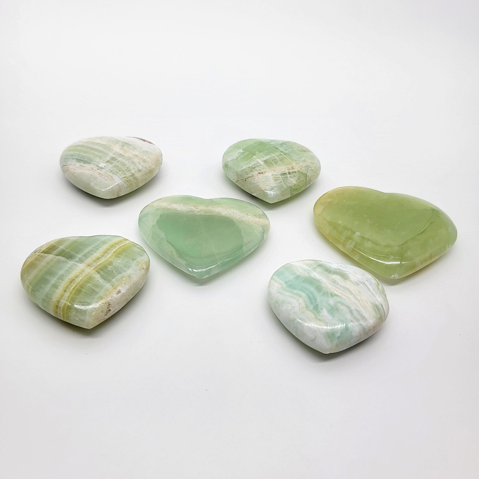 Pistachio Calcite Hearts