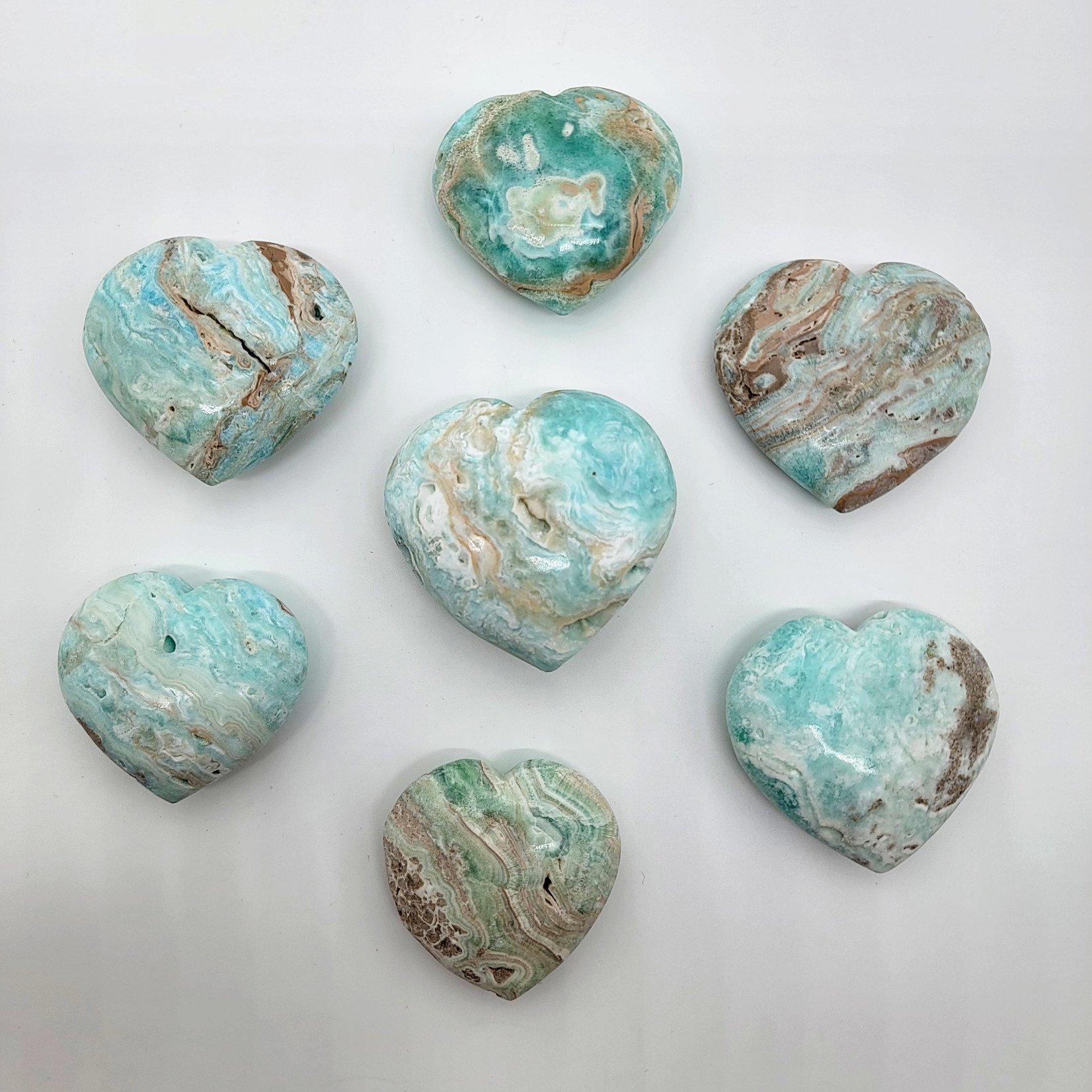 Caribbean Calcite Hearts Small