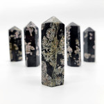 Black Jade with Thulite Tower