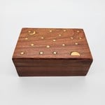 Celestial Rising Sun Inlay Wooden Box 4x6"