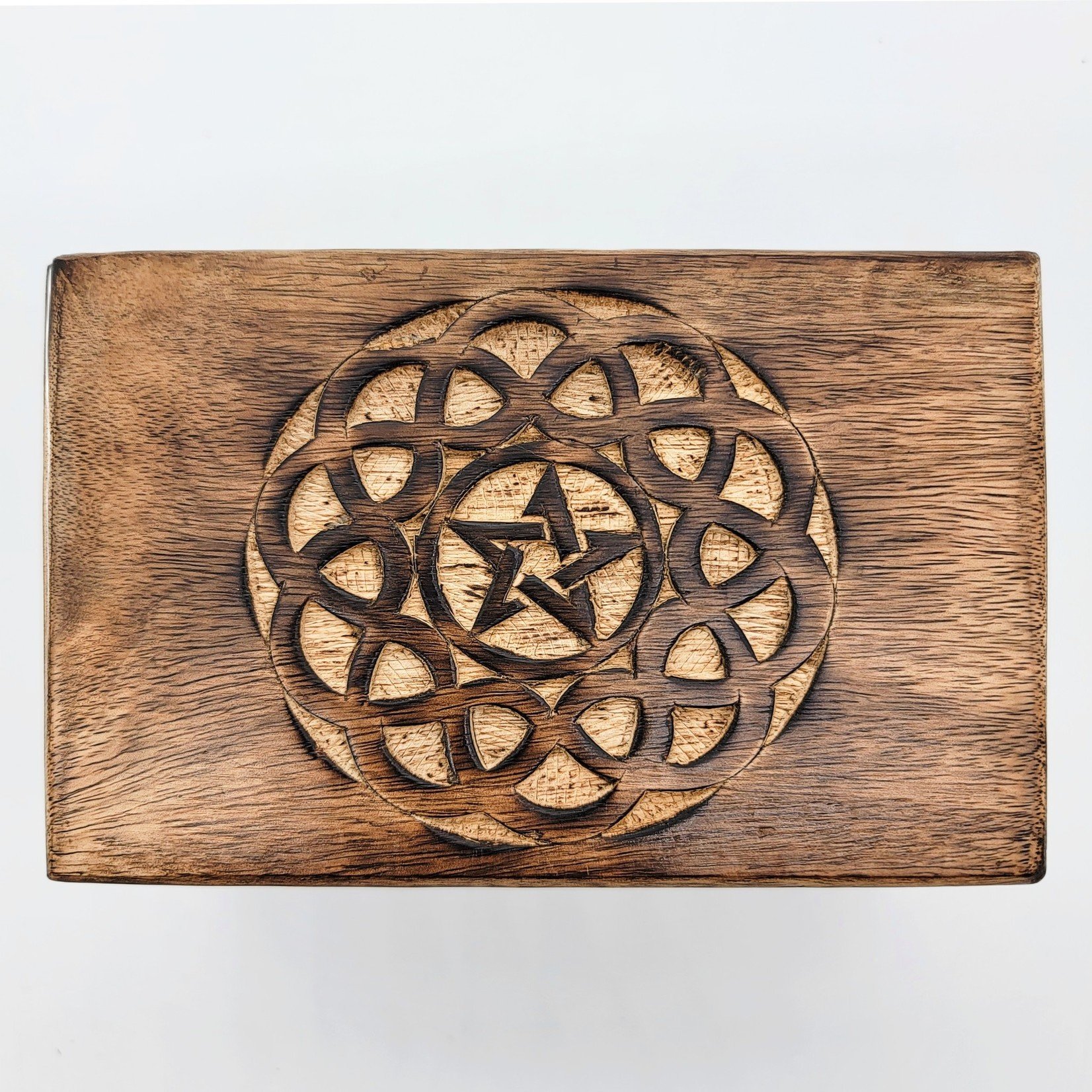 Celtic Knot Pentagram Wooden Box 4x6"