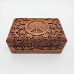 Peace Sign Wooden Box 4x6"