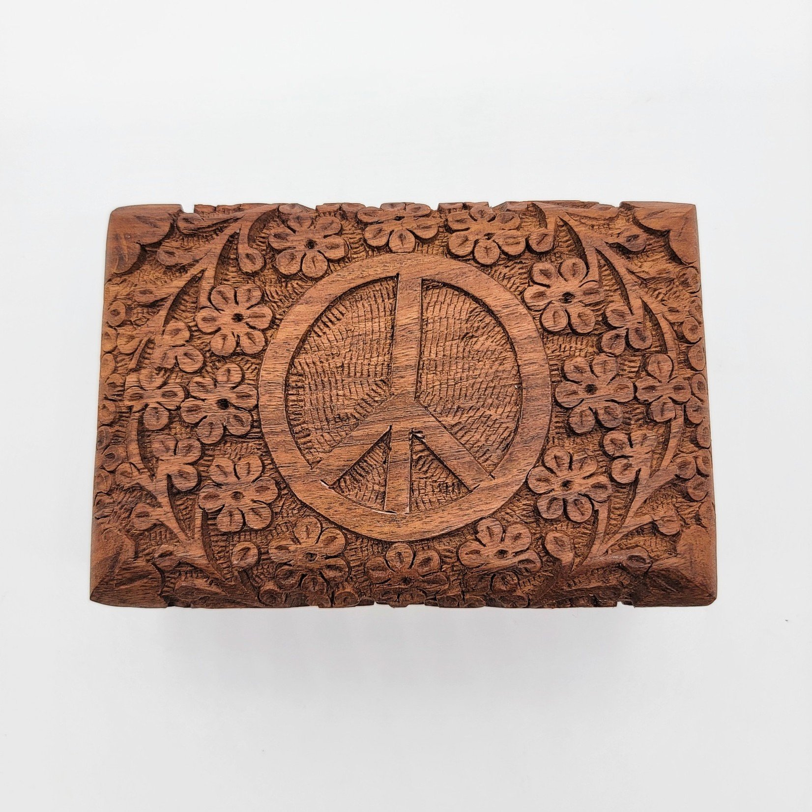 Peace Sign Wooden Box 4x6"