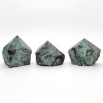 Raw Emerald Chunks with Polished Points