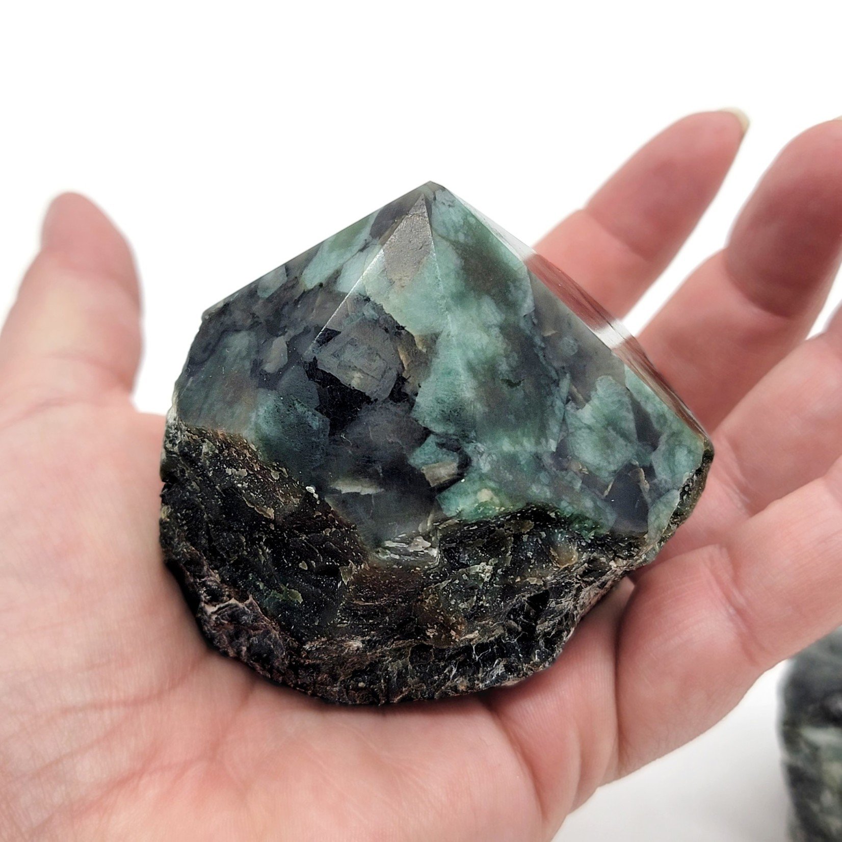 Raw Emerald Chunks with Polished Points