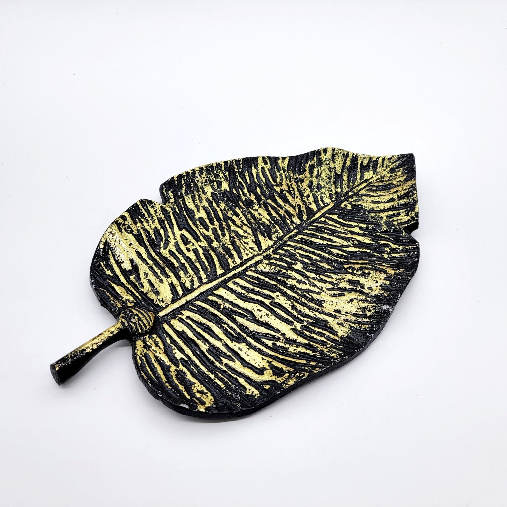 Golden Metal Leaf Incense Smudge Burner