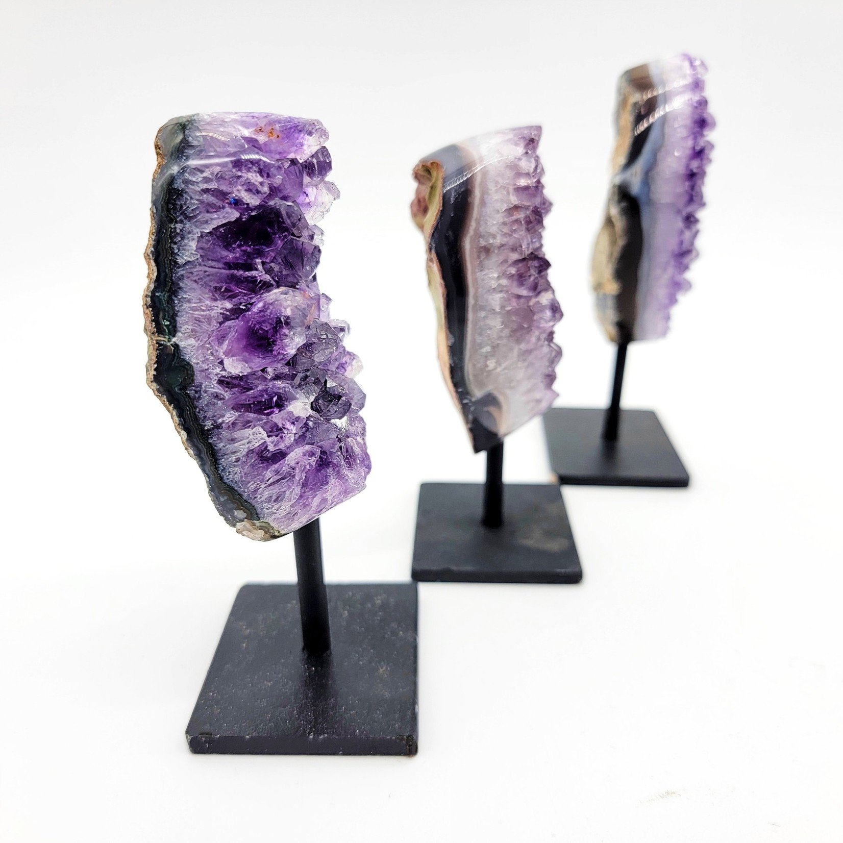 Polished Edge Amethyst Druze on Pin