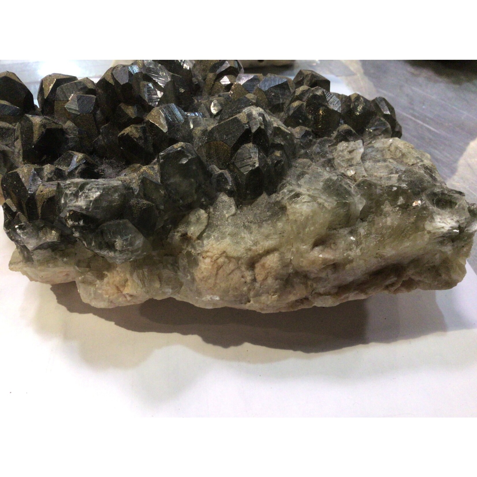 Pyrite coated fluorite chunk