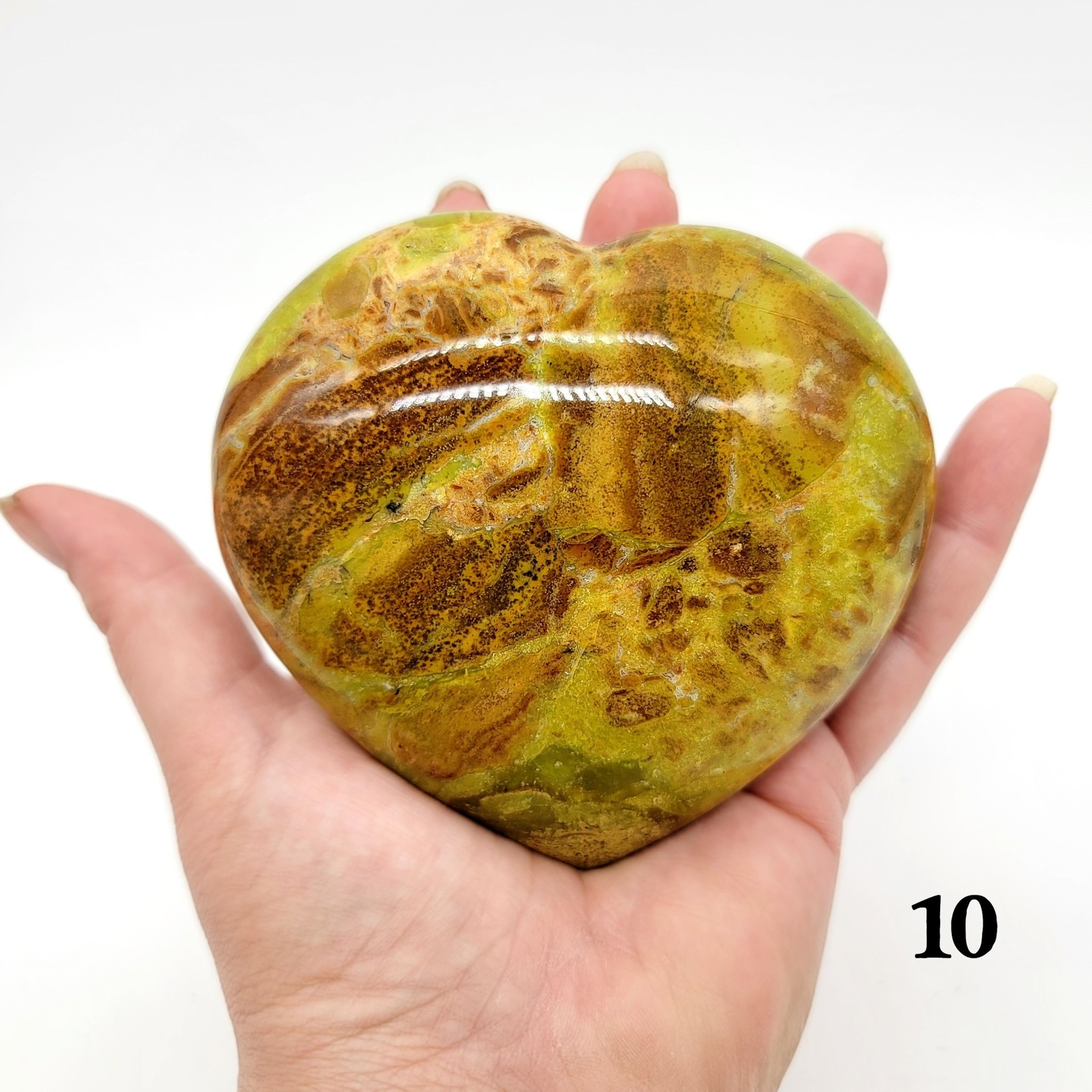 Large Green Opal Hearts