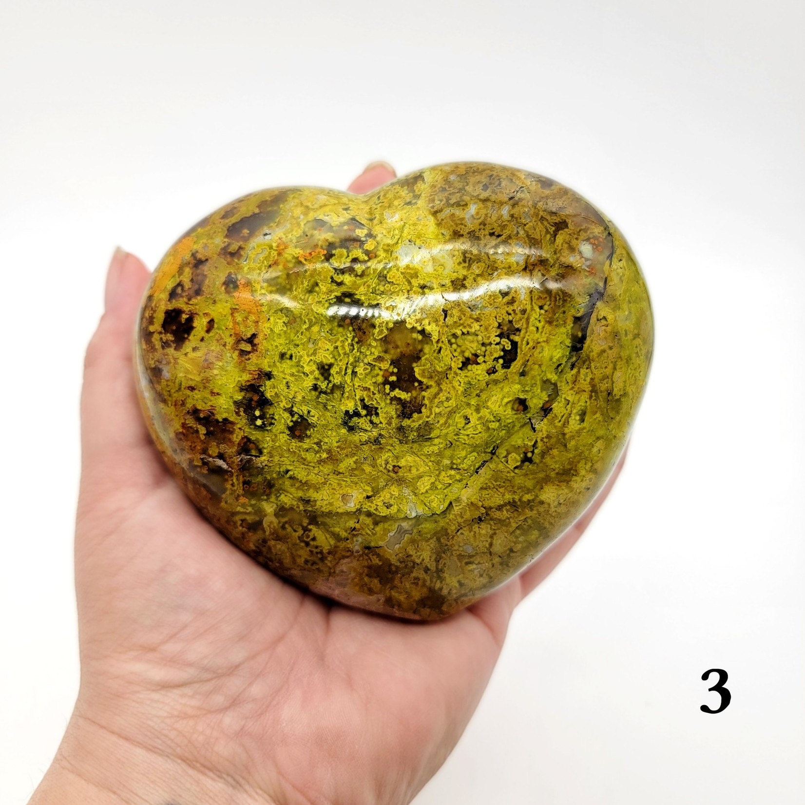 Large Green Opal Hearts