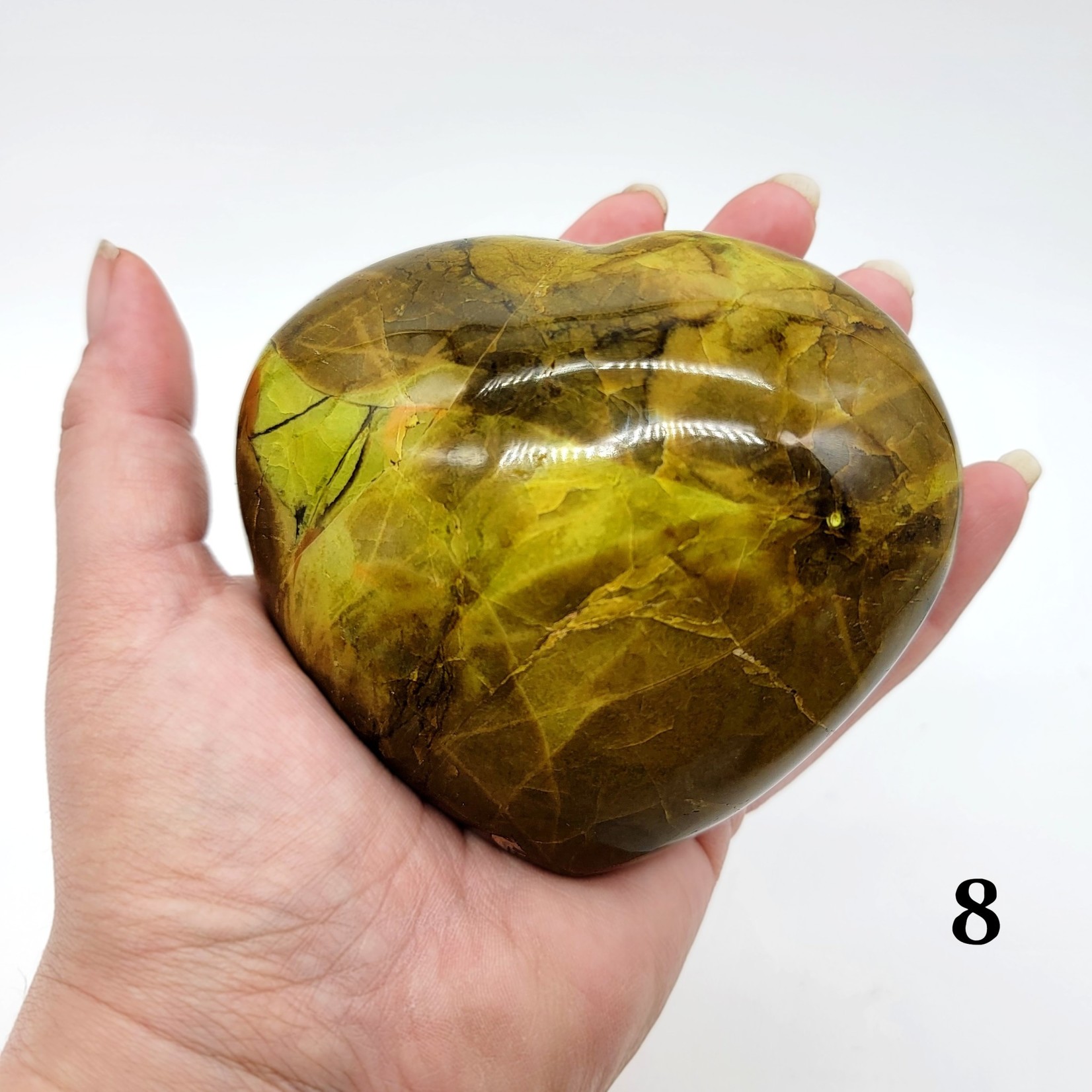 Large Green Opal Hearts