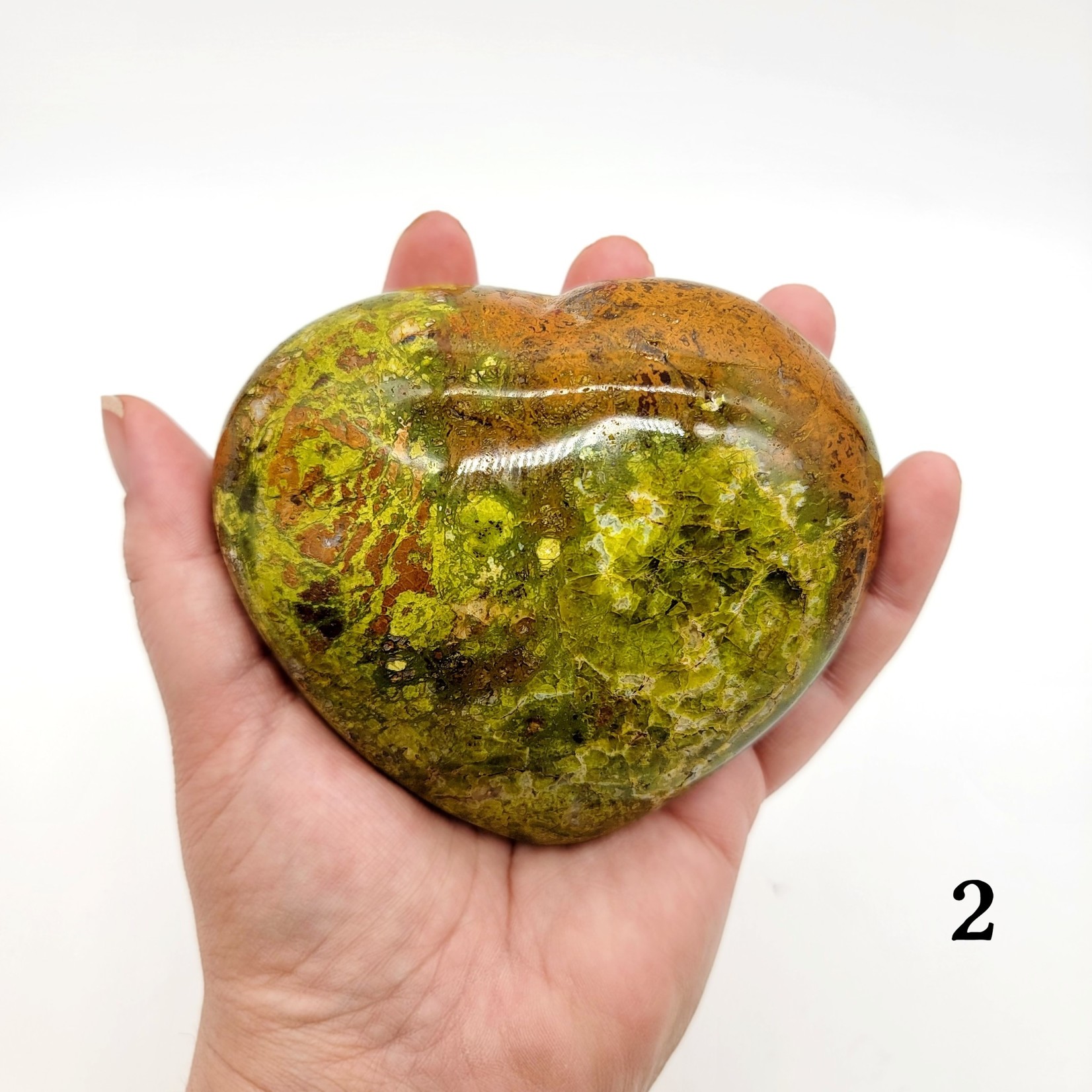 Large Green Opal Hearts