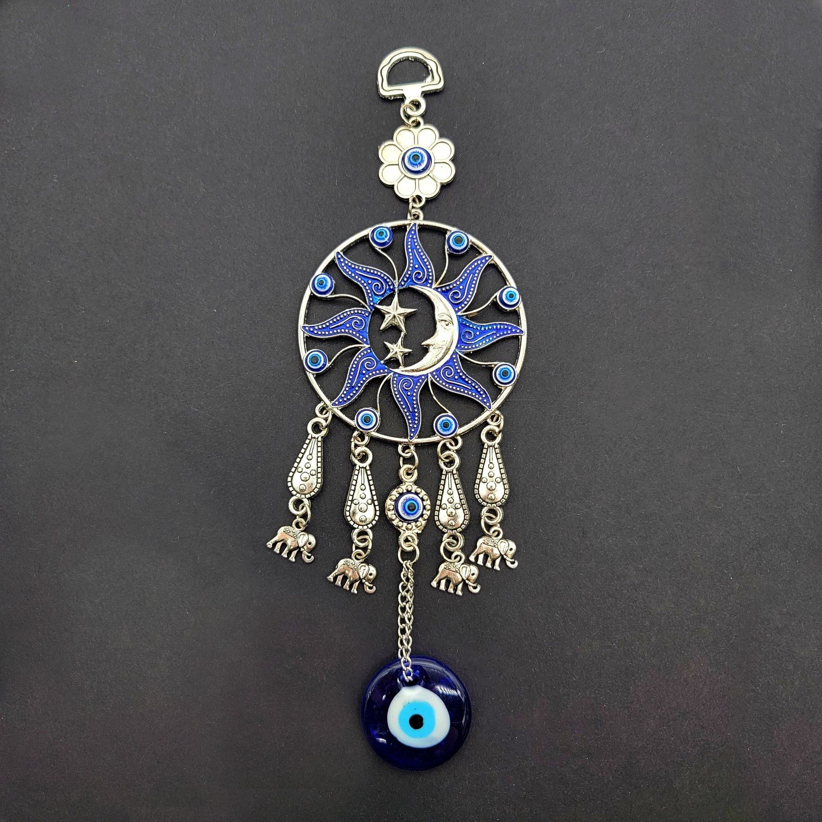 Sun/Moon Hanging Evil Eye MD