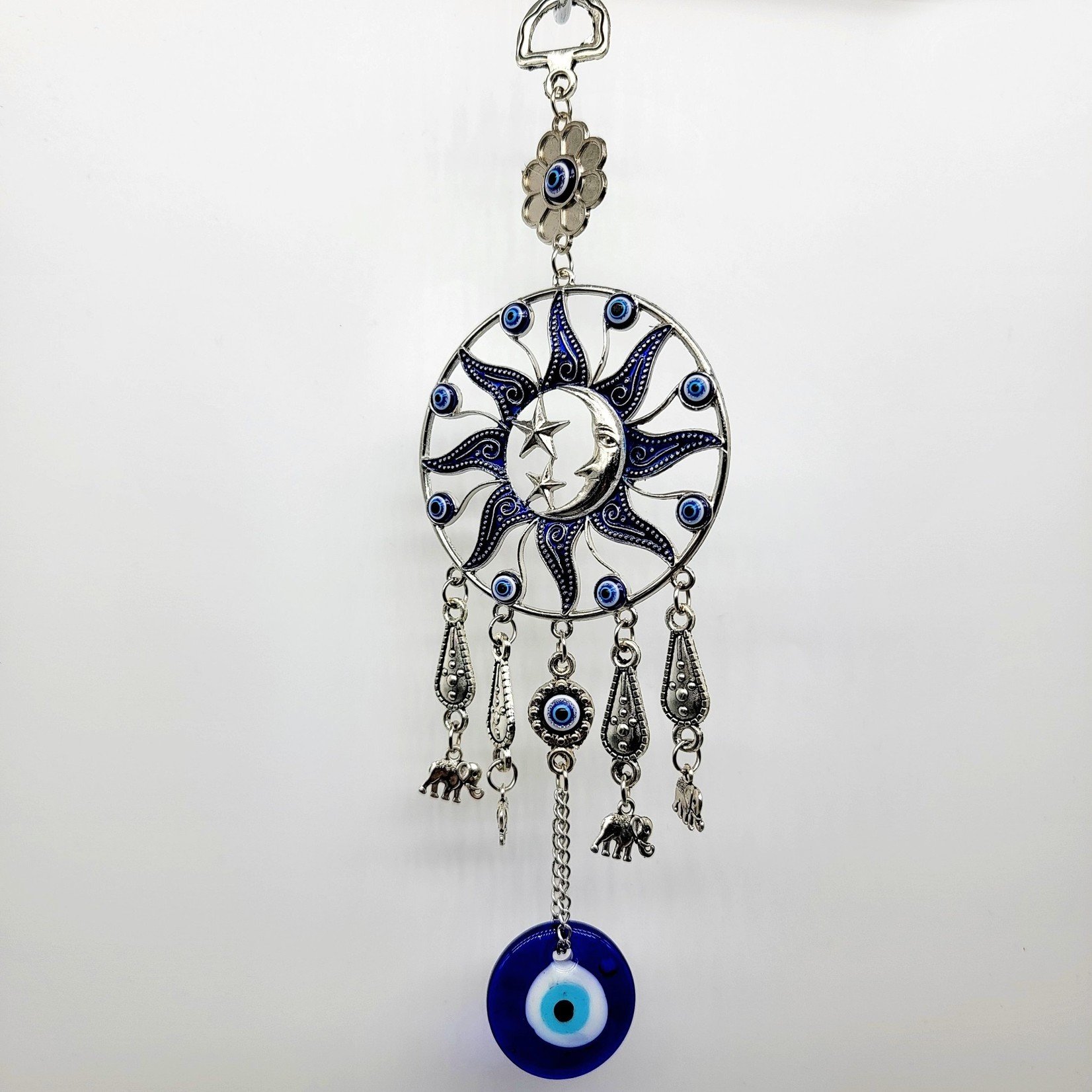 Sun/Moon Hanging Evil Eye MD