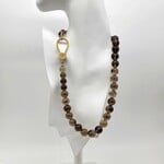 Sir Charles Smooth Smoky Quartz Necklace, large gold clasp