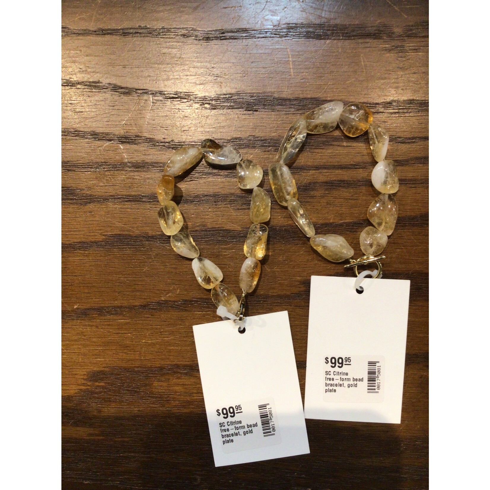 Sir Charles Citrine free-form bead bracelet, gold plate