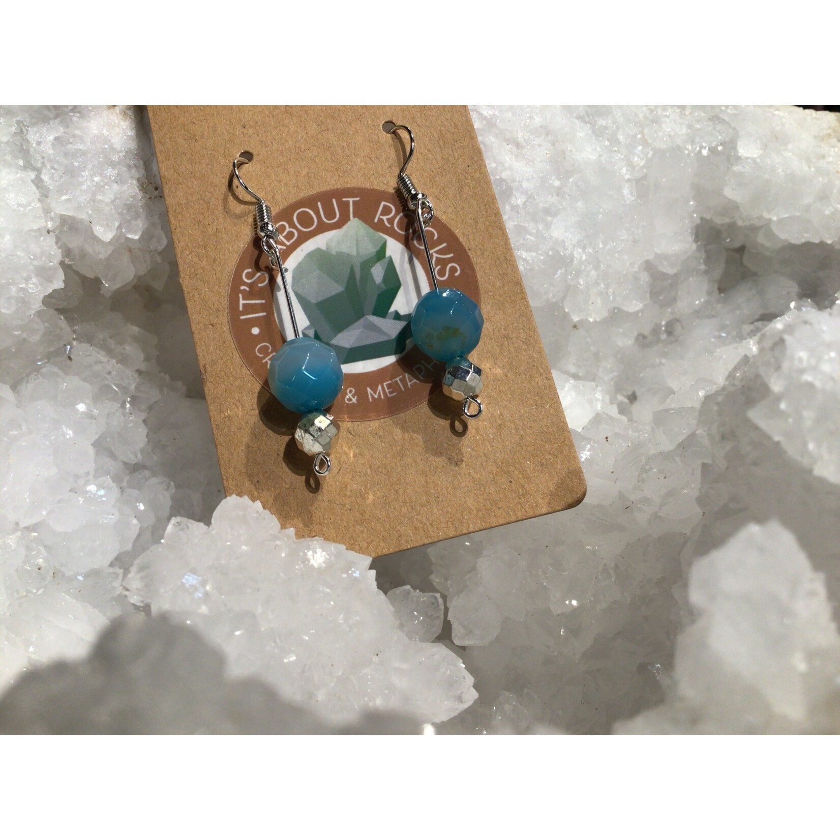 Sir Charles Teal Agate Earrings