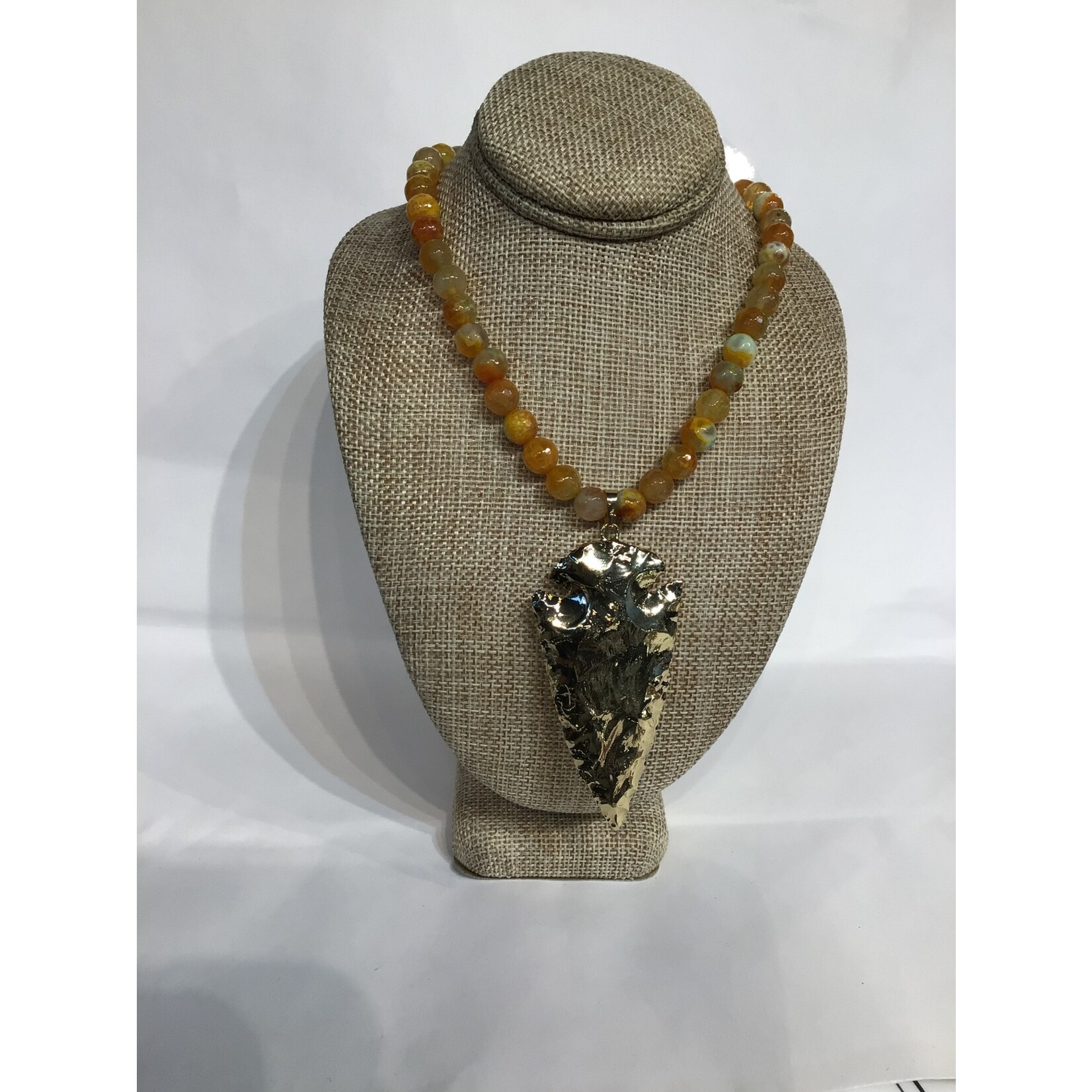 Sir Charles Fire Agate w/ Arrowhead Pendant Necklace