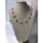 Fresh Water Pearl with Curved Silver Necklace