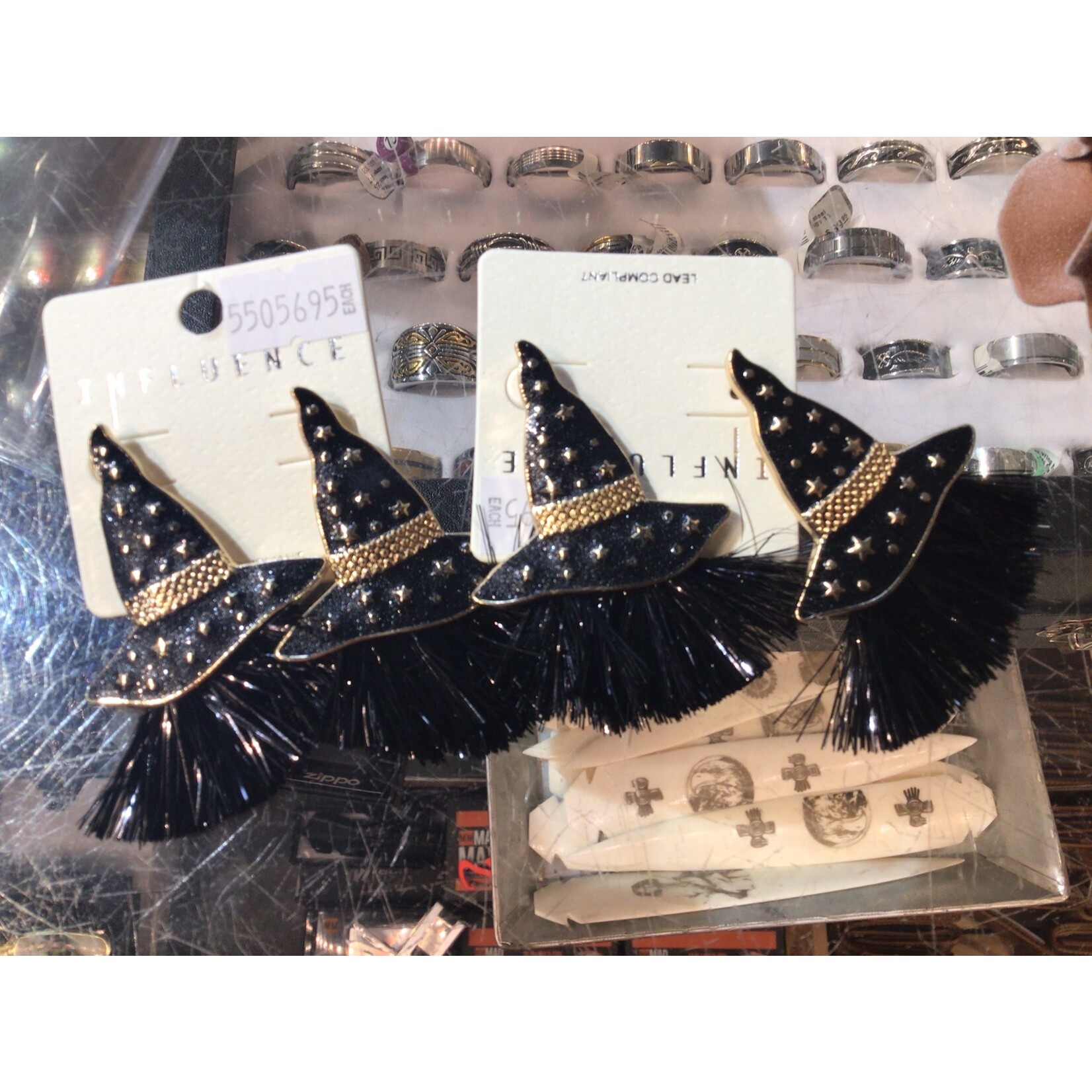 Influence New York Witch Hat Earrings - Metal