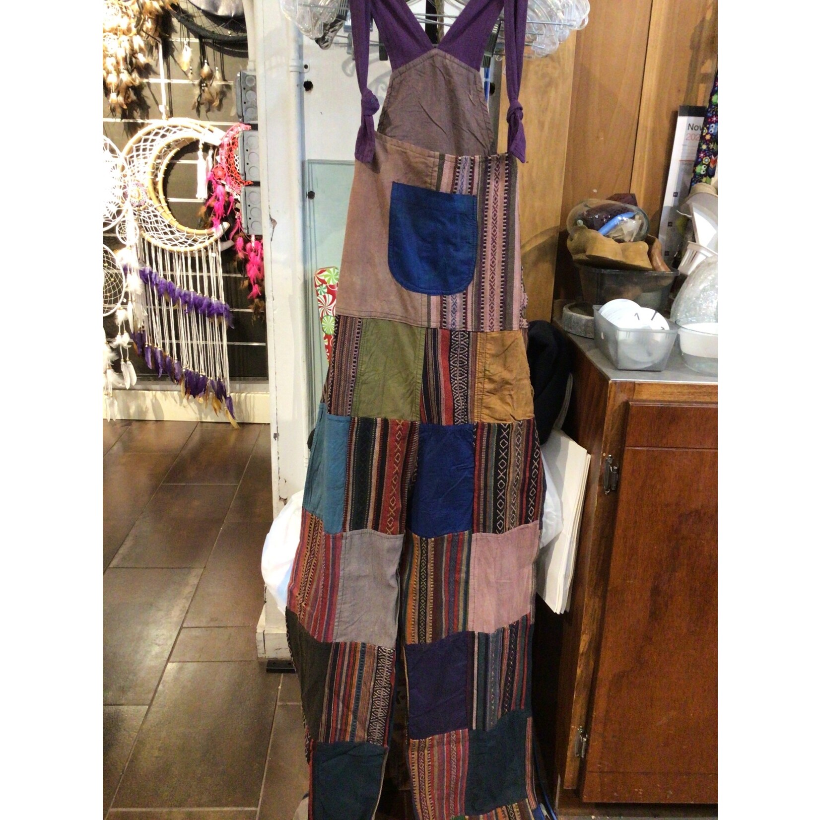 Cotton Patchwork Overalls
