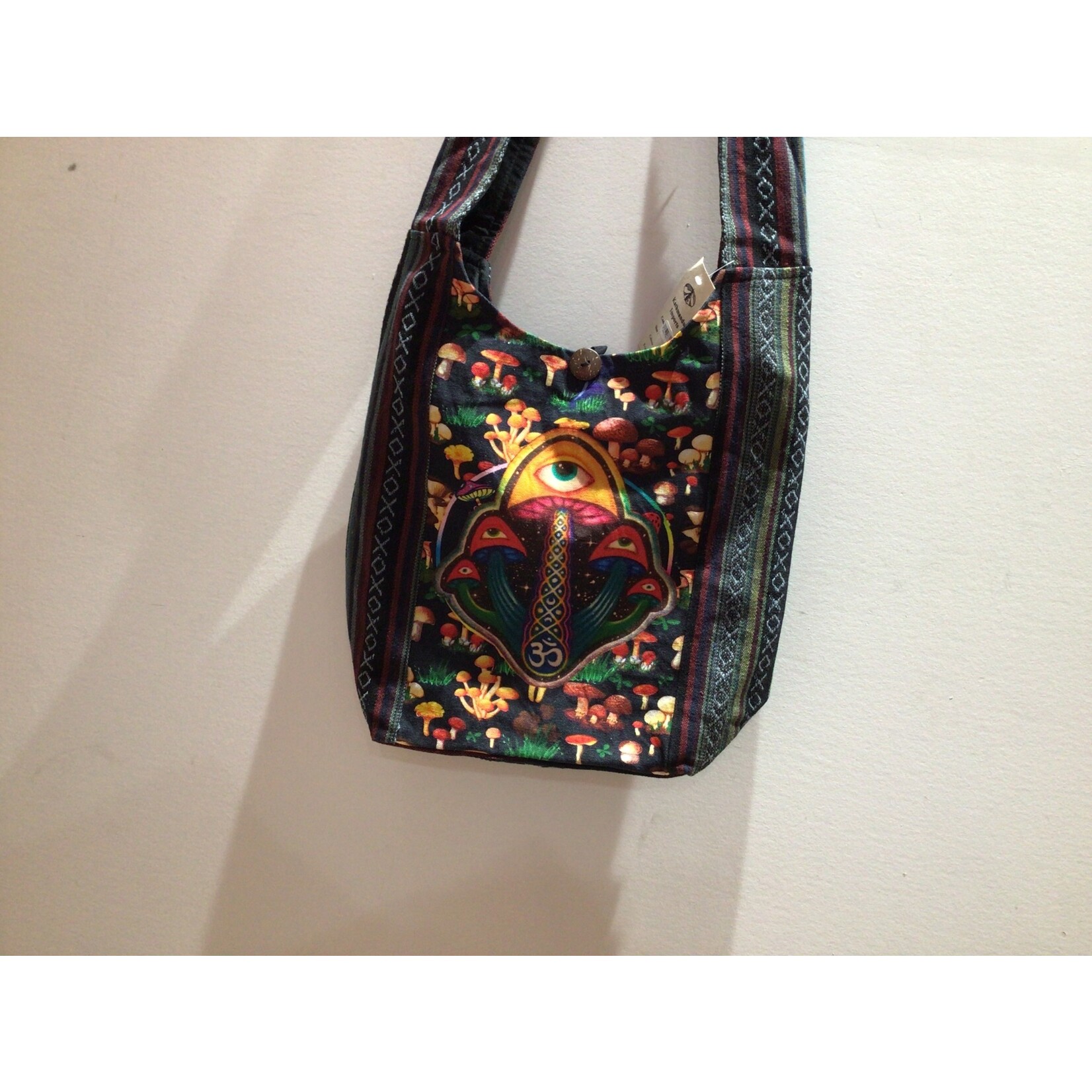 OM Mushroom w/eye’s cotton hobo bag