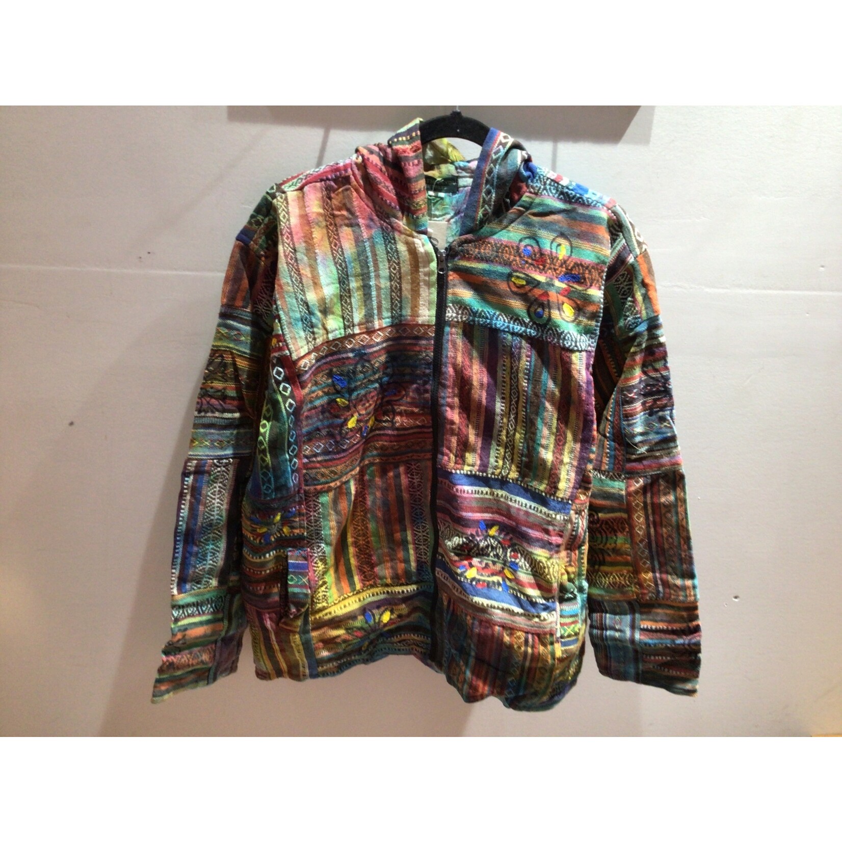 Cotton TD Floral Zipper Hoodie Jacket 1531