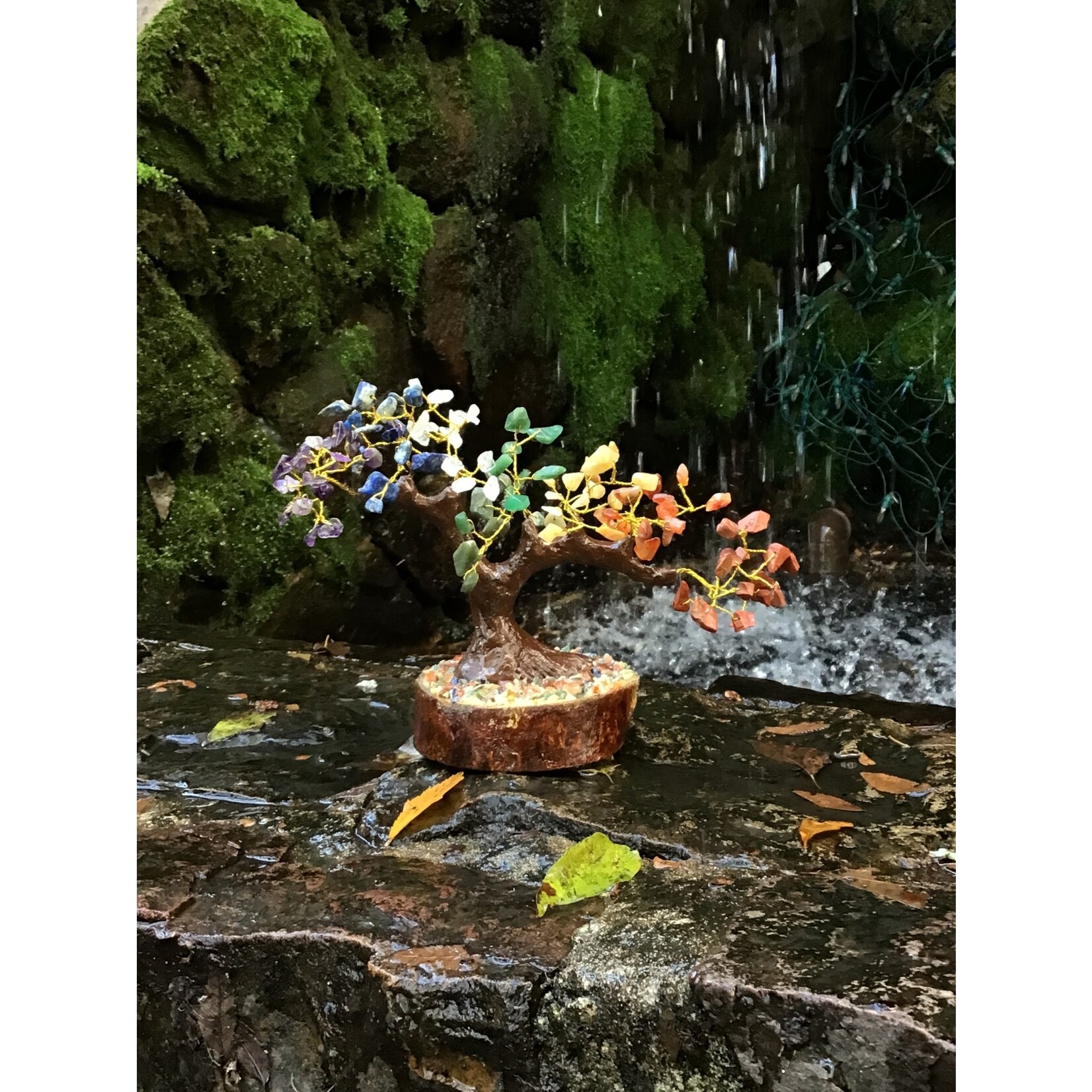 7 Chakra Tree 100 Chip wood base w/ clay tree