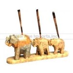 3 Elephant Parade Incense Burner 4"