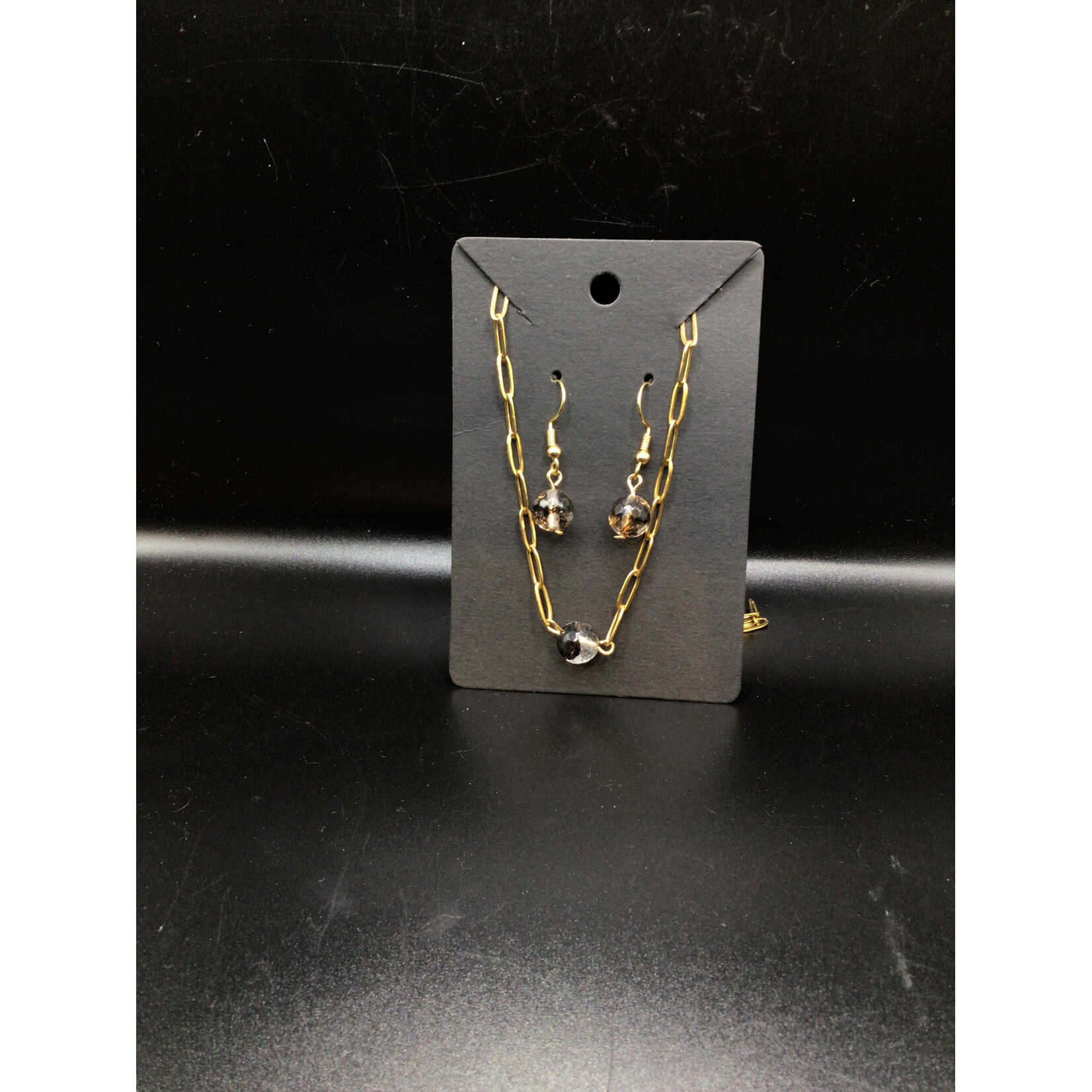 Gold Plated over SS Earring/Necklace Set