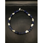 Sir Charles Lapis w/ Fresh Water Pearls Necklace