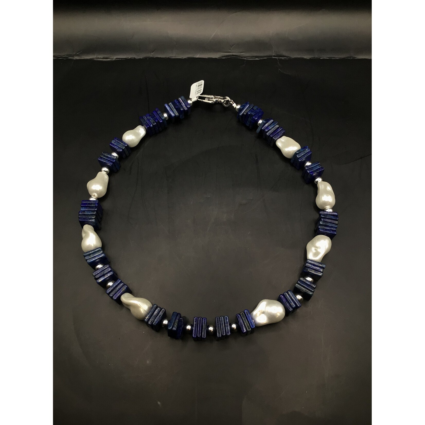 Sir Charles Lapis w/ Fresh Water Pearls Necklace