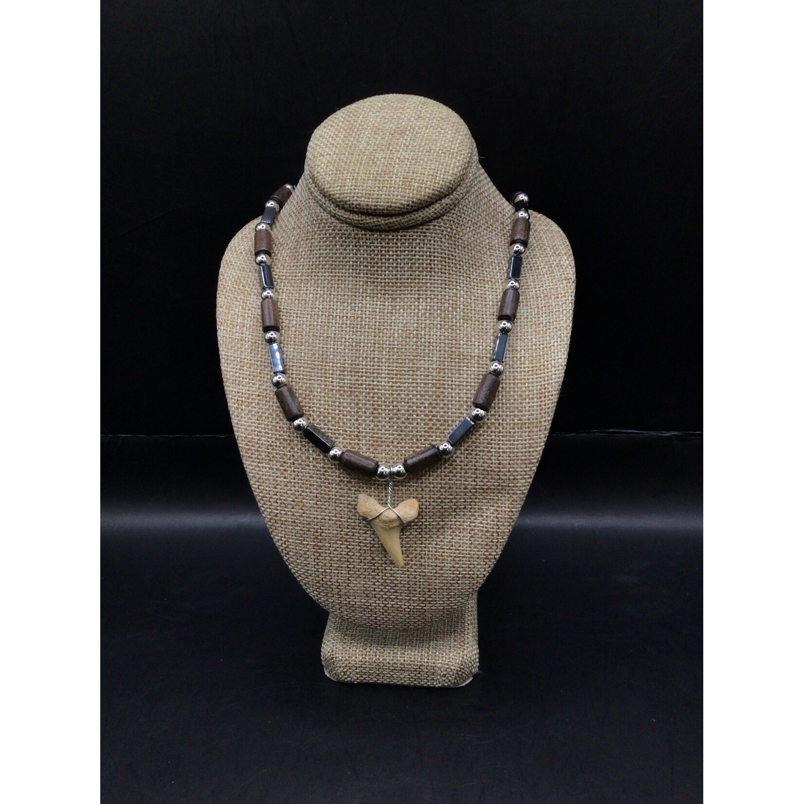 Shark Tooth Hematite Necklace 2385