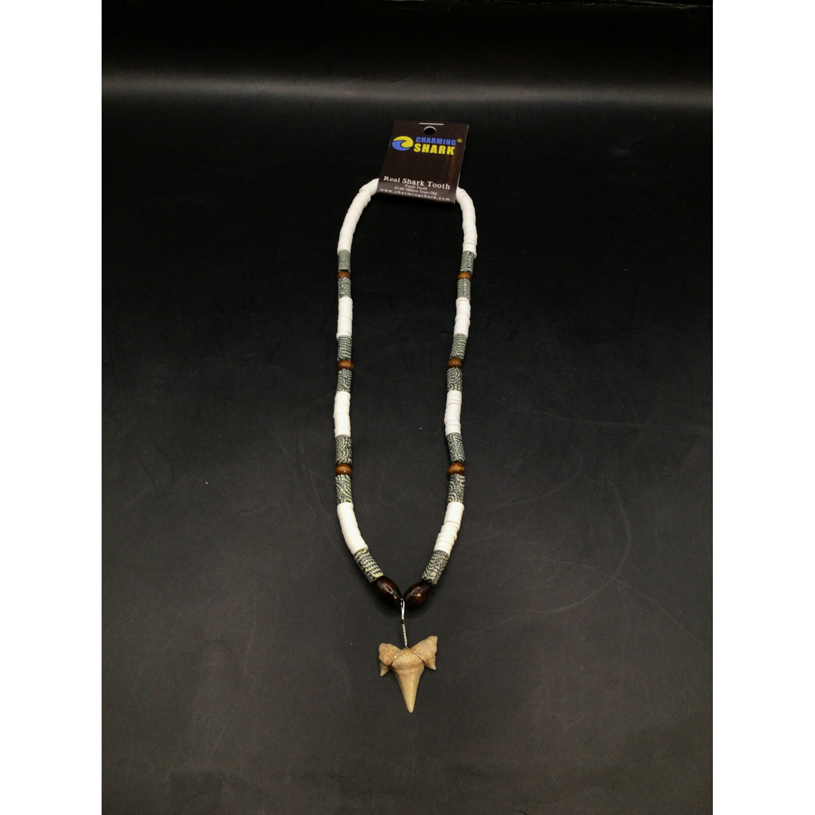 Shark Tooth Grn Fimo Necklace 2383