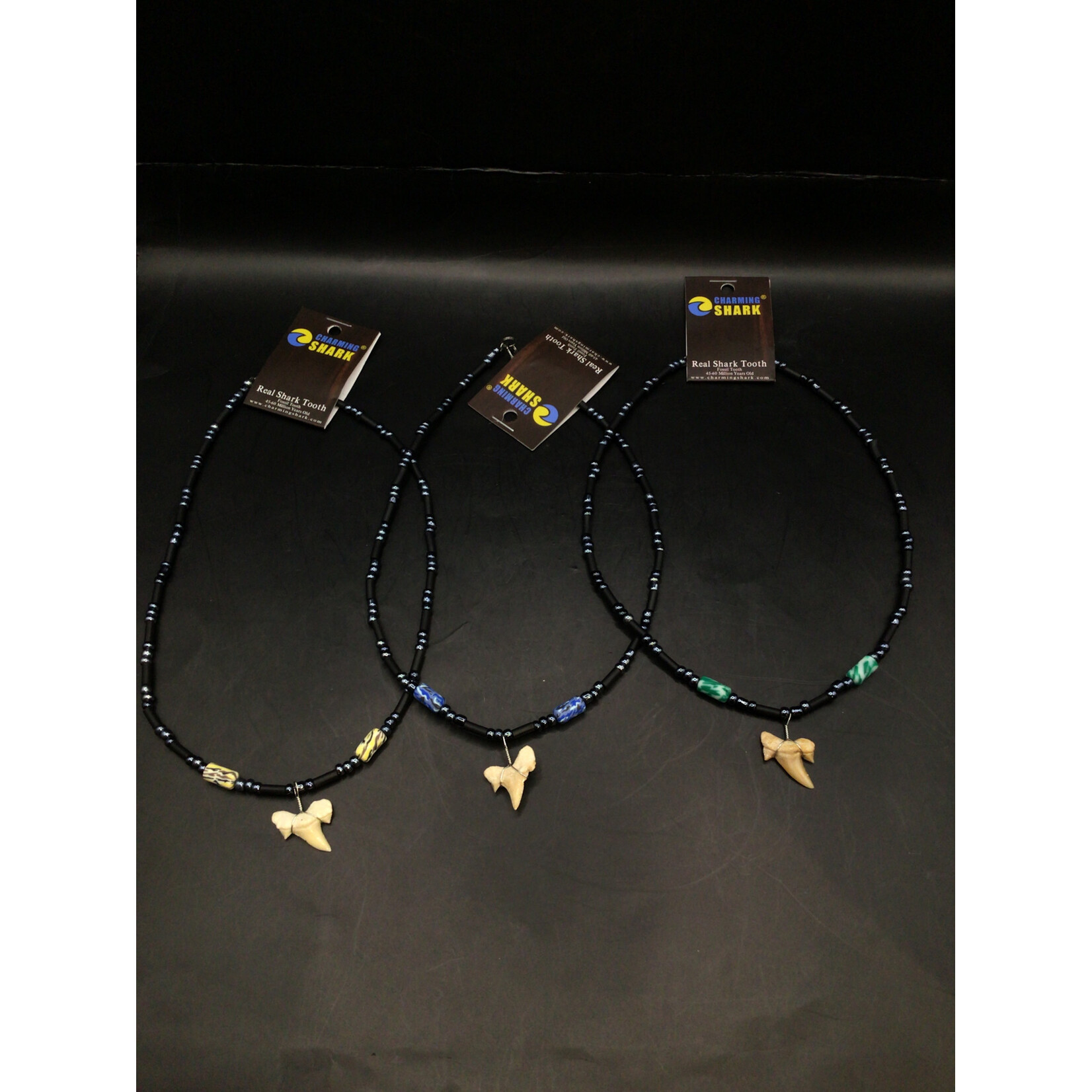 Black Fimo Shark Tooth Necklace 791