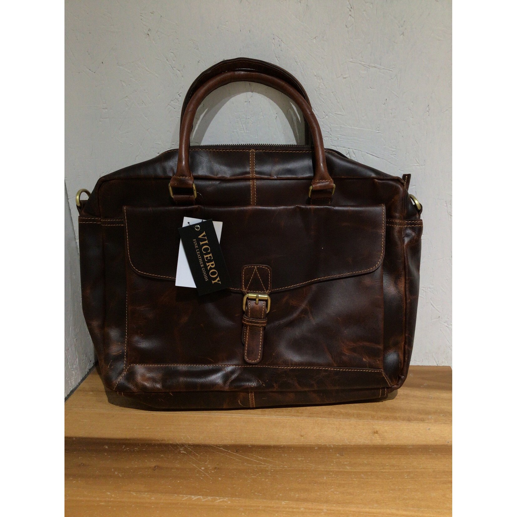 Viceroy Laptop Bag in Hunter Leather CC-10