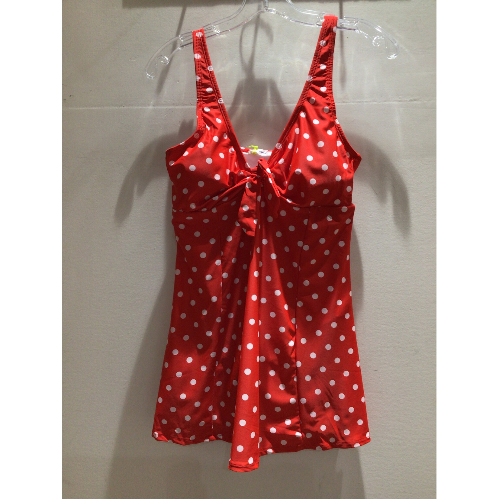 Red/White Dot Skirted Maillot Swimsuit