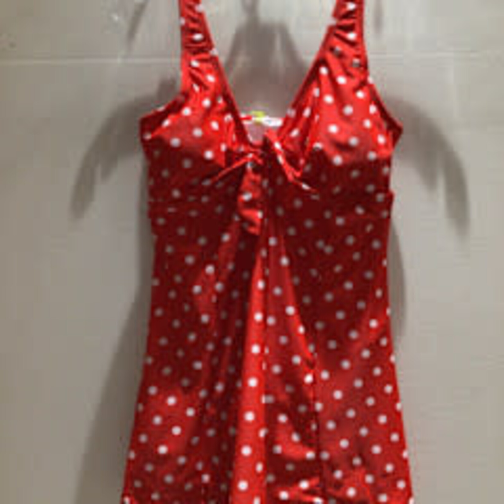 Red/White Dot Skirted Maillot Swimsuit